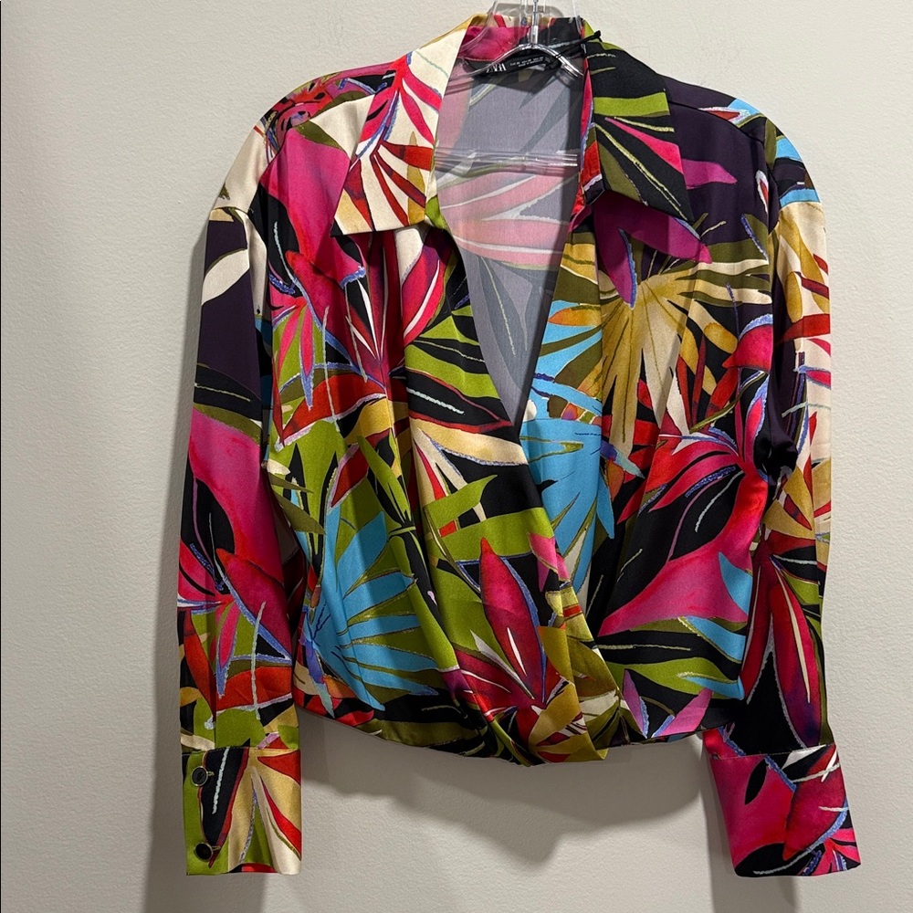 Zara Multicolor Abstract Blouse